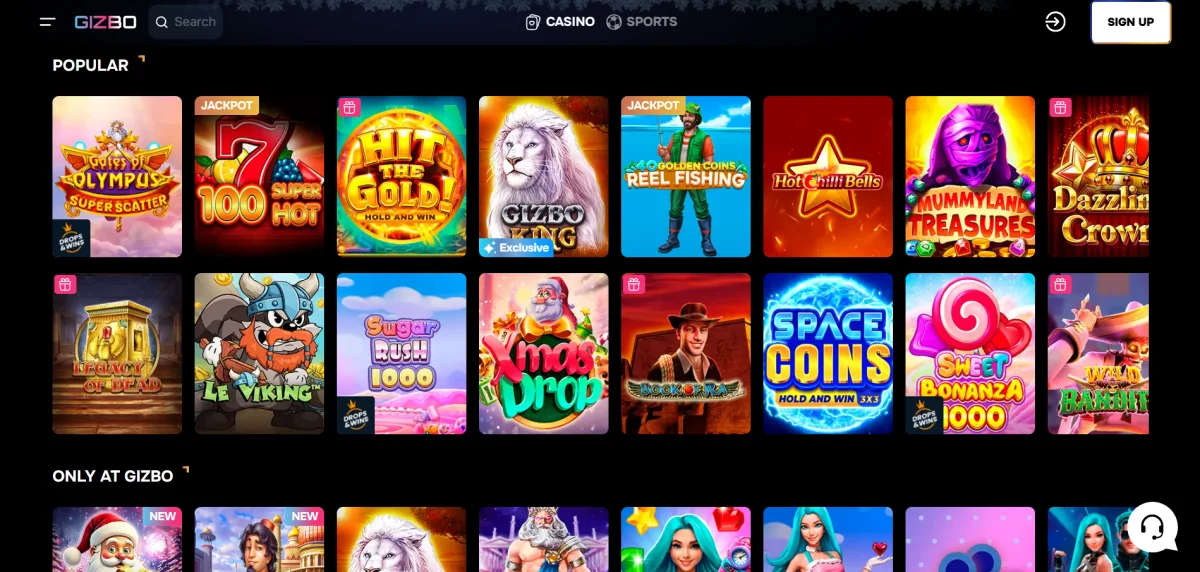gizbo casino games